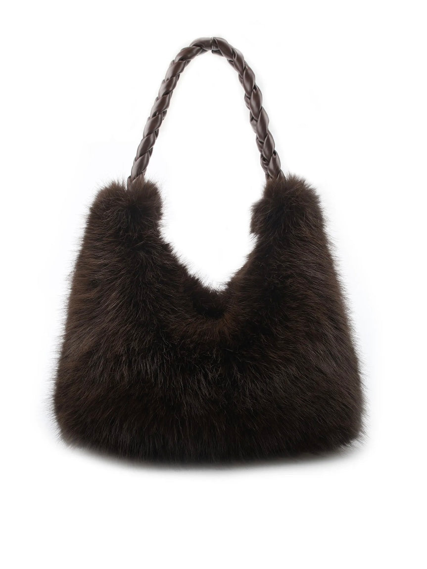 Chocolate Scoop Faux Fur Bag