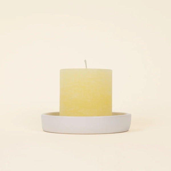 White Small Candle Plate by St Eval