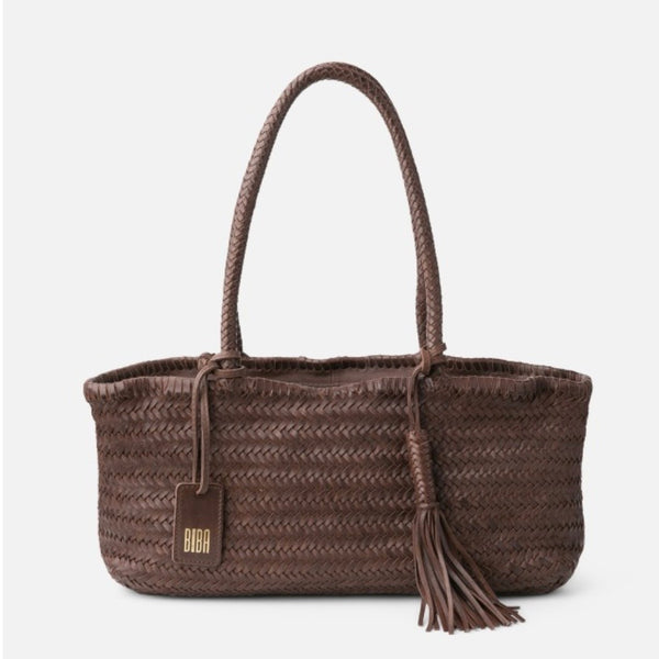 Brown Perkins Baguette Shoulder Bag by Biba