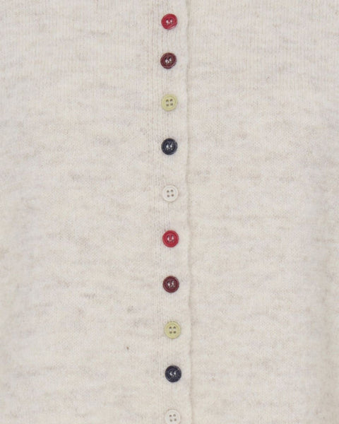 Ecru Multi Button Cardigan by Ichi