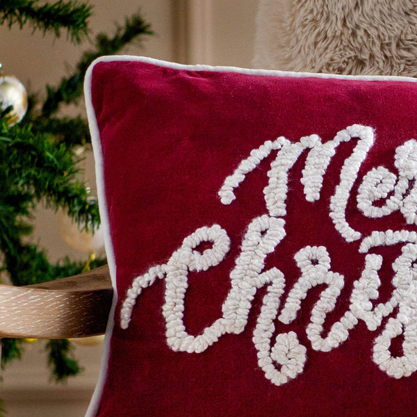 Merry Christmas Cotton Velvet 30x50cm Cushion