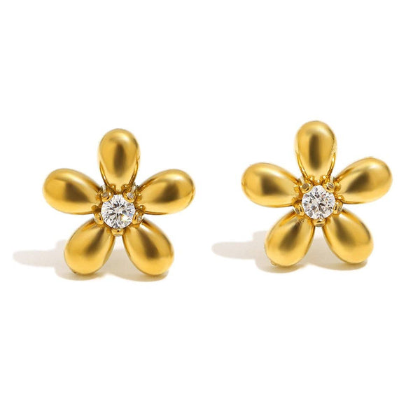 Mini Blossom Gold Plated Waterproof Earrings
