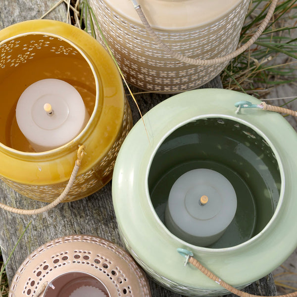 Yellow Hurricane Candle Lantern
