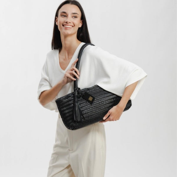 Black Perkins Baguette Shoulder Bag by Biba
