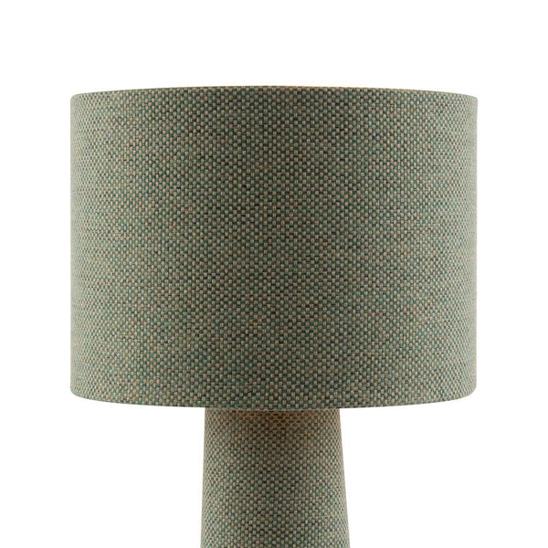 Forest and Olive Green Jacquard Linen Lamp with Fabric Shade and Base