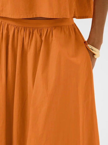 Orange Balloon Hem Skirt By Soaked