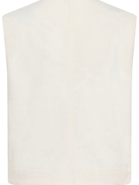 Off White Denim Waistcoat By Soaked