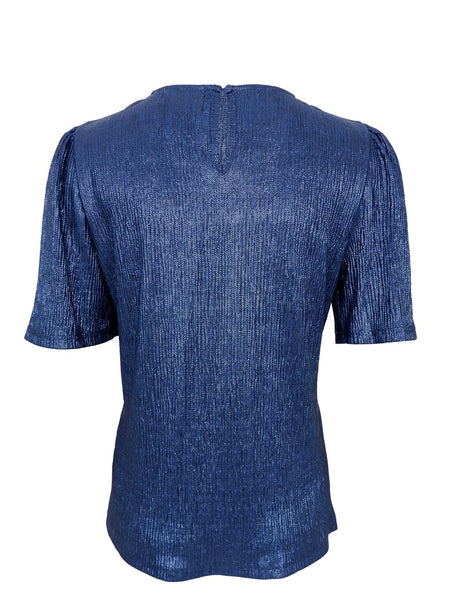 Blue Shimmer Blouse by Black Colour