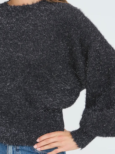 Charcoal Sparkle Batwing Jumper by B Young