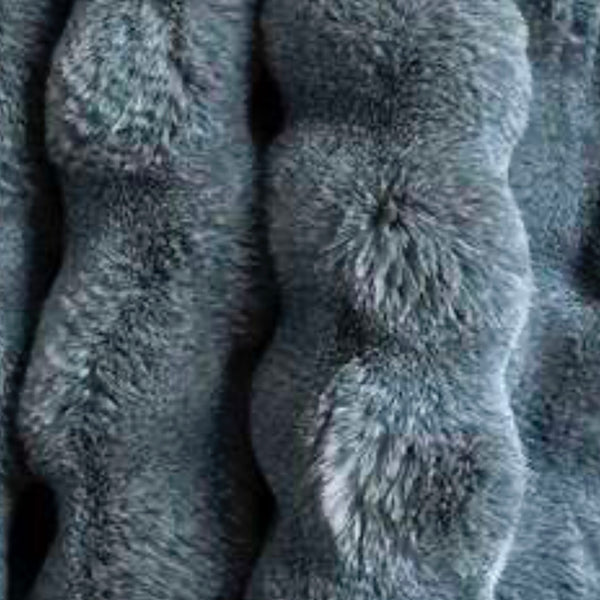 Feather Faux Fur Throw Blue