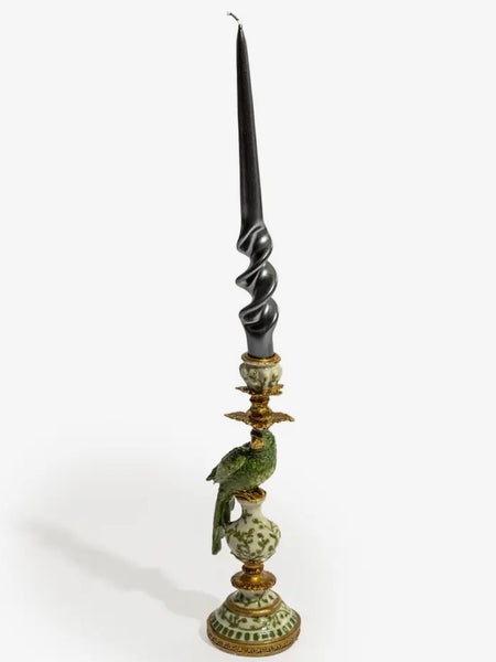 Green Ornate Parrot Candle Holder