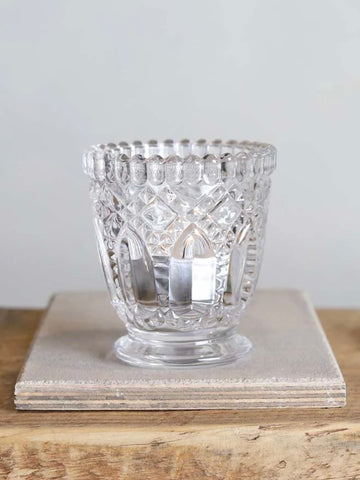 Clear Pressed Tealight Holder