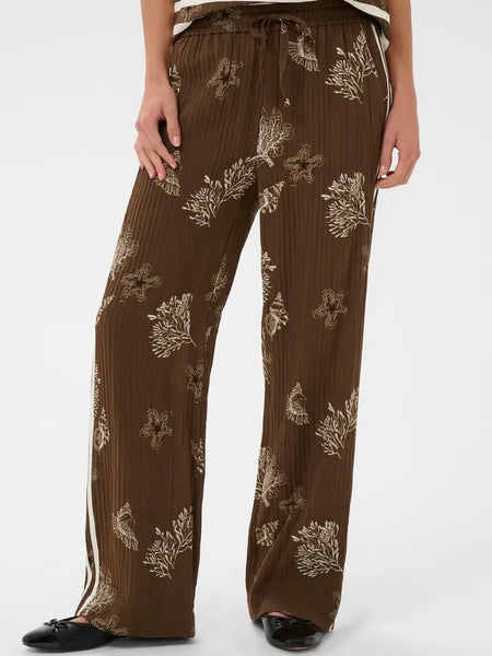Chocolate Shell Print Trousers By Saint Tropez