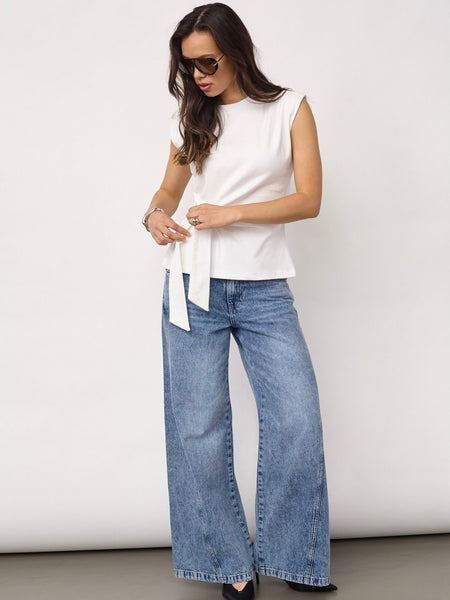 White Jersey Pleat Top  by Co’ Couture