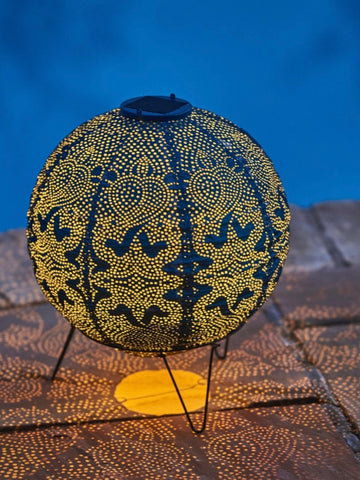 Navy Solar Lantern Globe