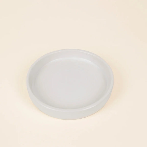 White Small Candle Plate by St Eval
