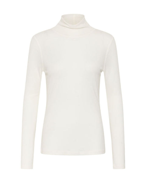 Off White Fine Polo Top by Soaked