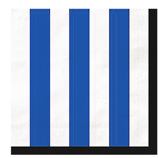 Blue striped paper napkin x20