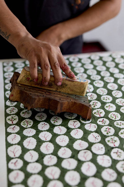 Medium- Green Block Print Bags