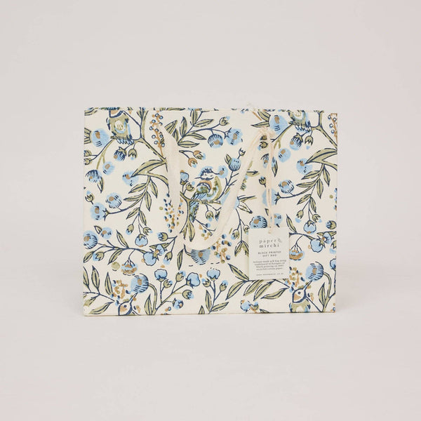 Blue Block Printed Gift Bags (Medium)