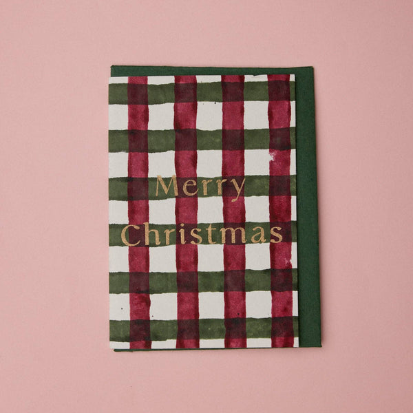 Gingham Holly Green