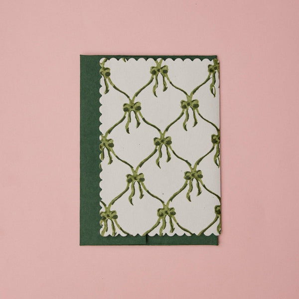 Bows Holly Green Card