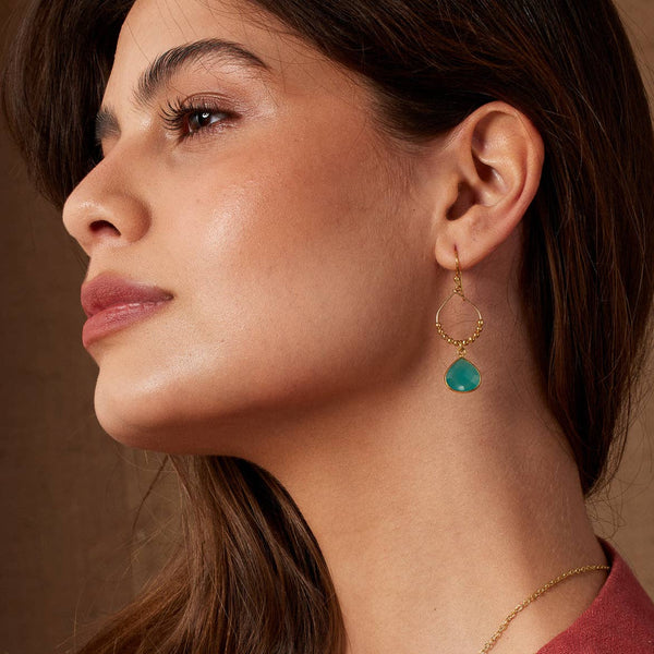 Aqua Bay Reef Chalcedony Earrings by Ashiana