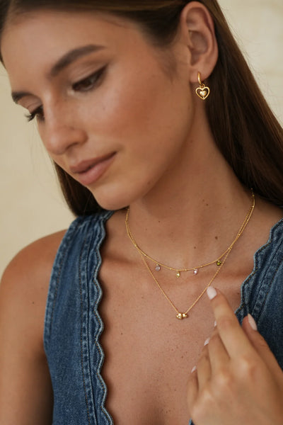 Multi CZ Pear Drop Necklace