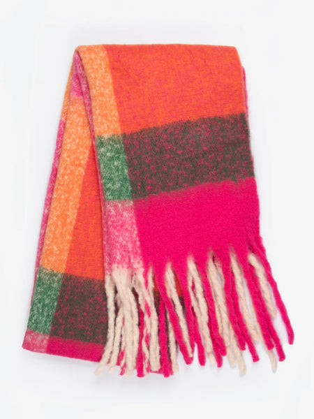 Pink/Orange Check Scarf