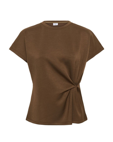 Chocolate Squba Side Pleat Top By Saint Tropez