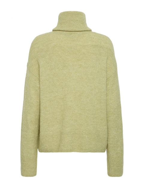 Chartreuse Polo Neck Jumper by Ichi