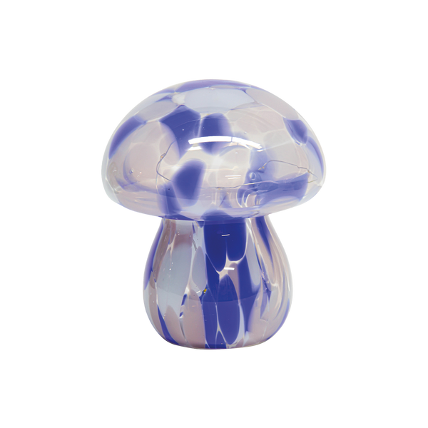 Blue marble mushroom led lamp