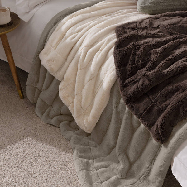 Taupe Empress Faux Fur Throw