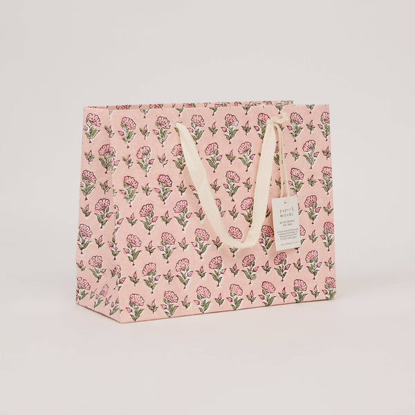 Pink Block Printed Gift Bags (Medium)