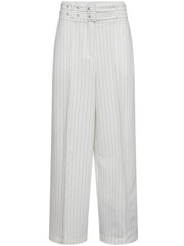 White Pinstripe Suit Pant by Co Couture