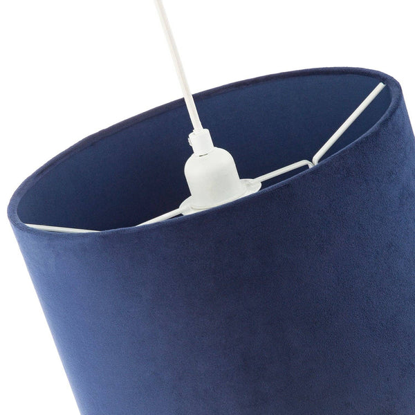 Midnight Blue Velvet Round Lamp Shade