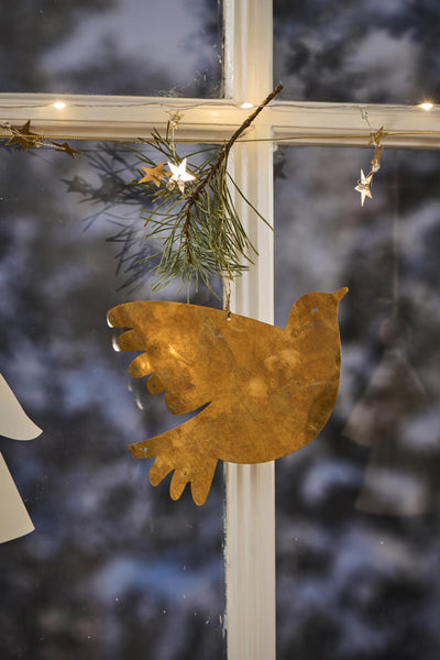 Bronze Bird Christmas Hanging Decoration