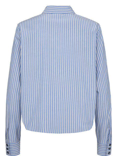 Hydrangea Blue Striped Boxy Shirt By Nümph