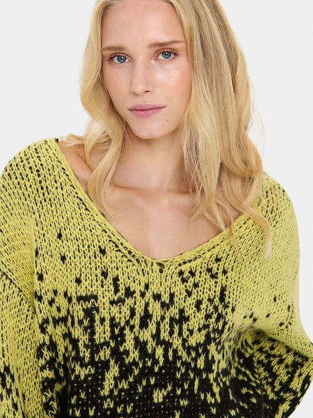 Lime and Black Dapple Jumper by Saint Tropez