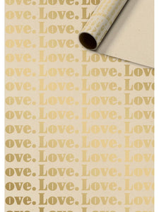 Gold 'LOVE' Roll Wrap (0.7x2m)