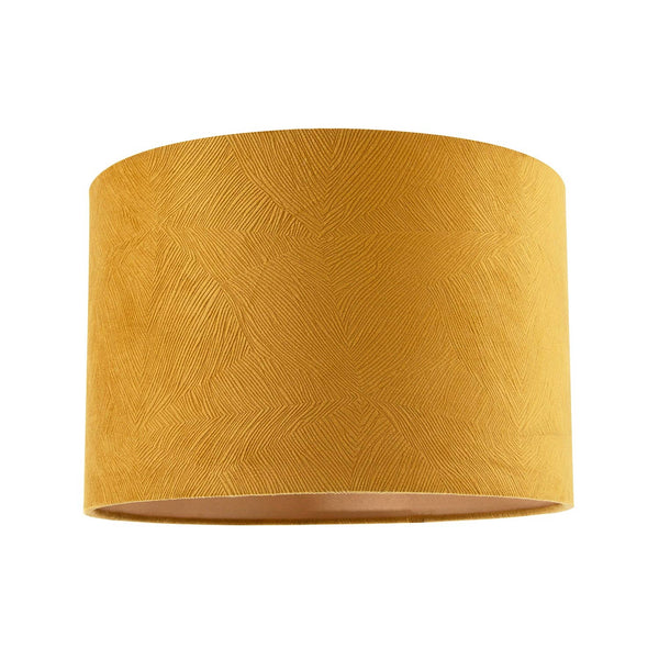 Mustard Soft Velvet Fabric Round Lamp Shade