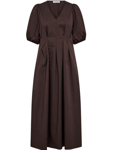Poppy Chocolate Pleated  Dress by Co Couture
