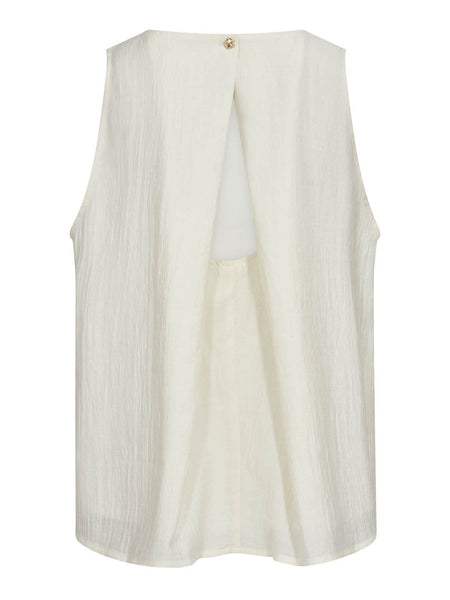 White Open Back Blouse by Co Couture