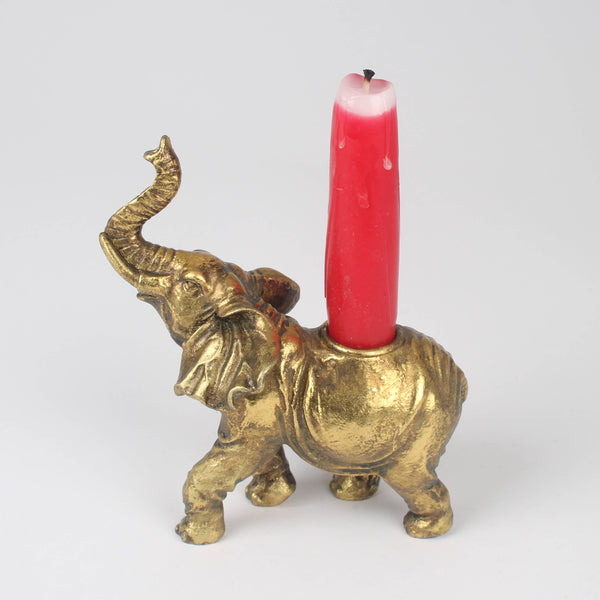 Gold Elephant Candle Holder