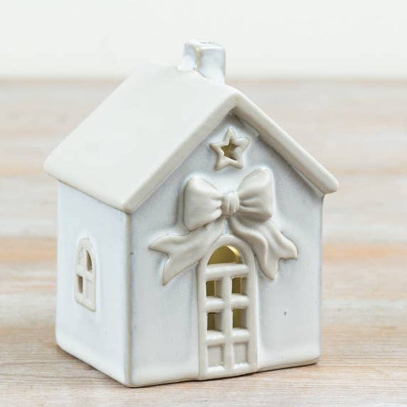 Small Bow Ceramic LED House