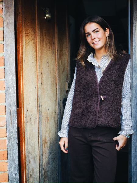 Brown Teddy Gilet By ICHI