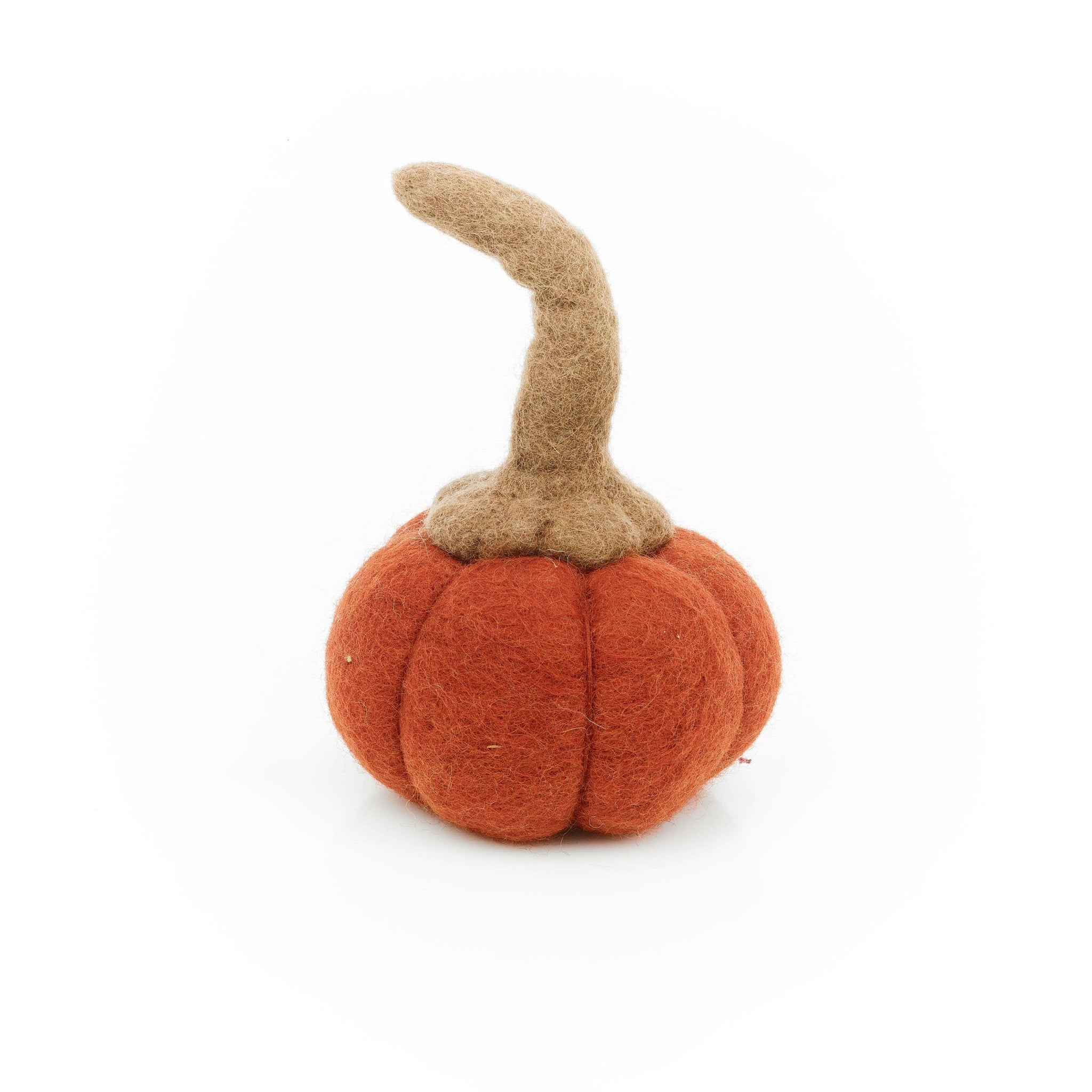 Burnt Orange Handmade Felt Pumpkin Standing Halloween Decoration