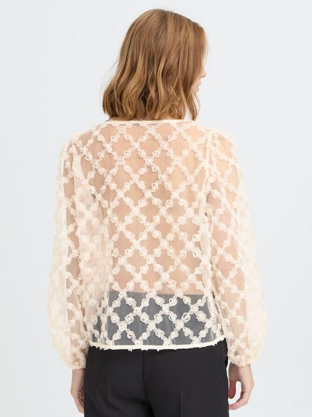 Cream Georgette Blouse By ICHI