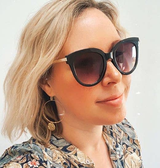 Gold Dominique Hoop Earrings by Ashiana