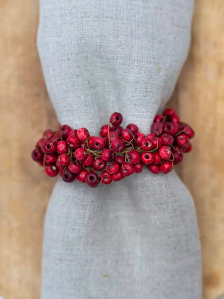 Faux Red Berry Napkin Ring